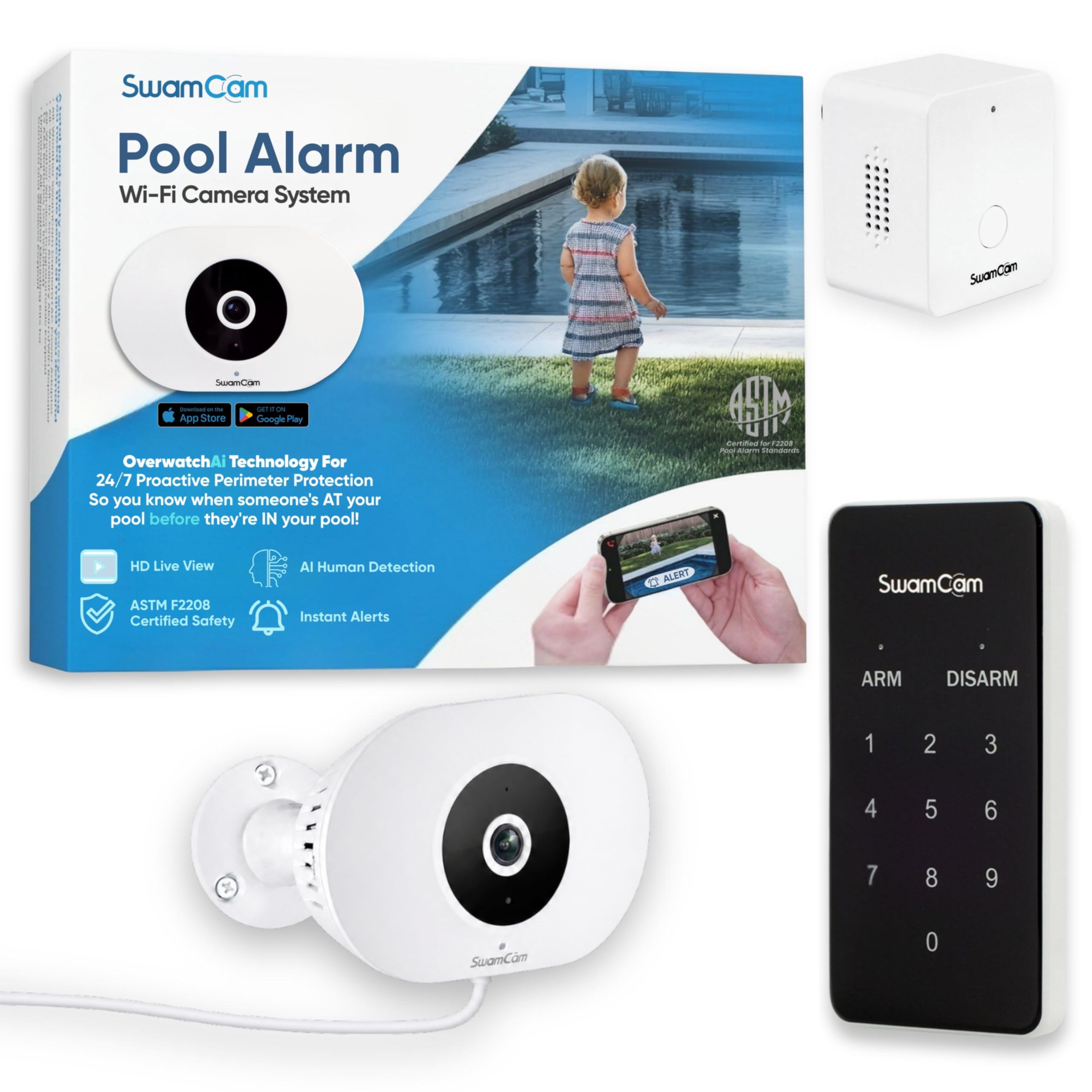 Amazon.com: SwamCam Pool Alarm Wi-Fi Camera System – ASTM F2208
